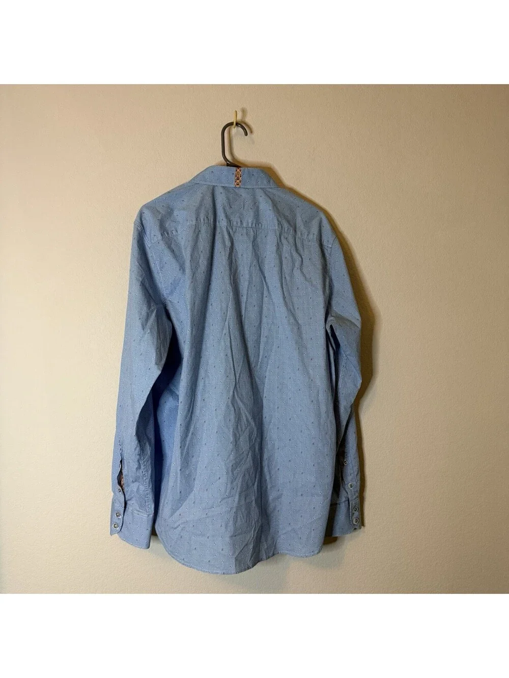 Robert Graham X Men’s 2XL Blue Check Geometric Shirt Tailored Fit Stretch